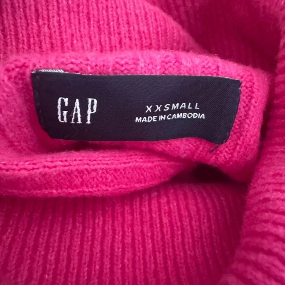 Gap Pink Puff Sleeve Turtleneck Mini Sweater Dress - Picture 4 of 5
